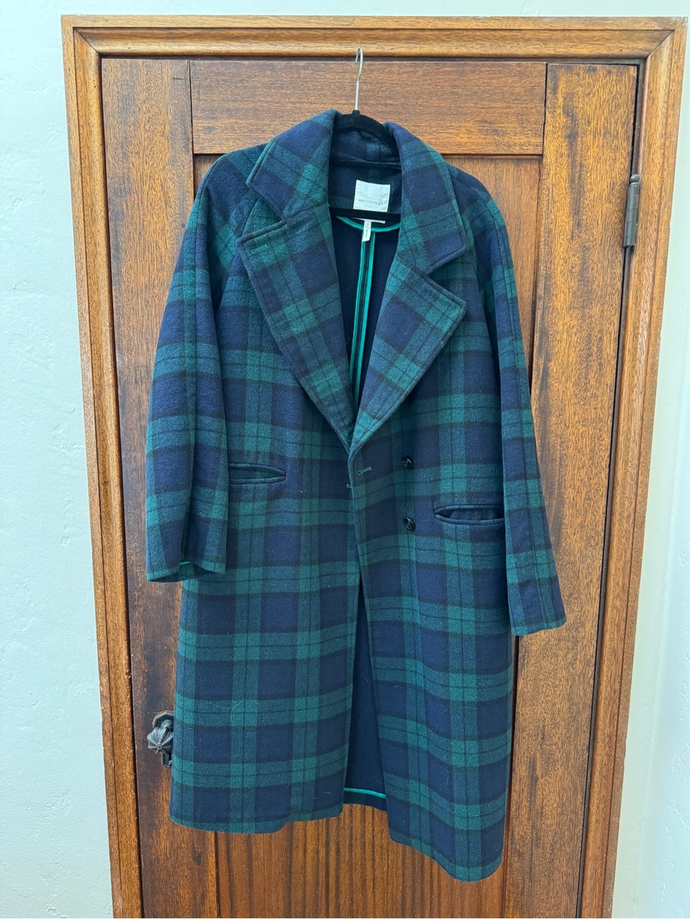 Avec Les Filles Plaid Wool Coat - Picture 2 of 5